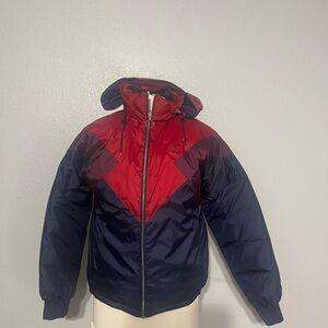 Lacoste Red and Blue Puffer Jacket reversible